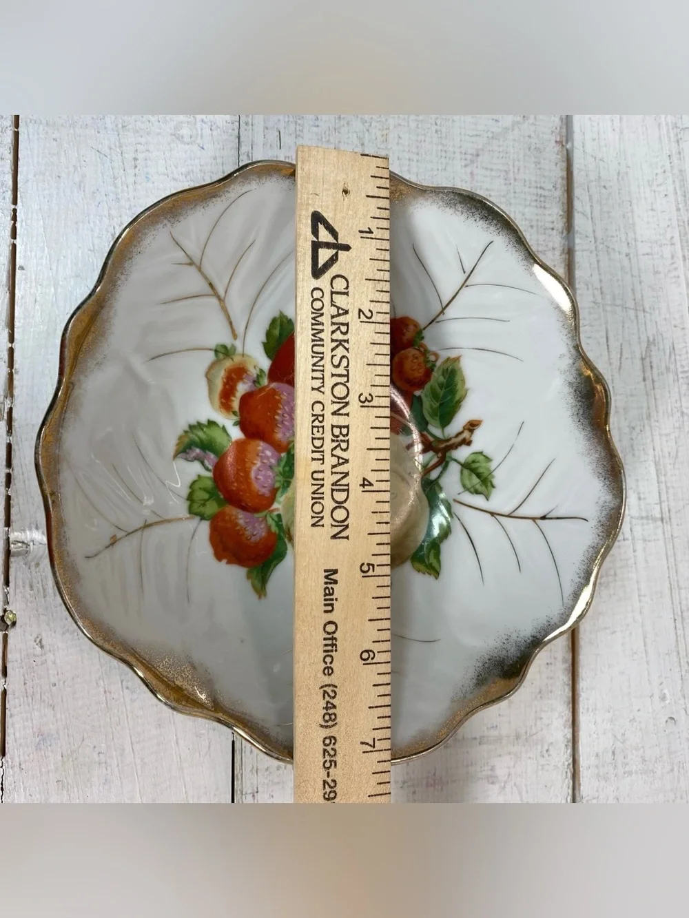 Vintage Porcelain Gold Edge Fruit Design Bowls